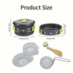 Conjunto de panelas de acampamento TARKA, utensílios de mesa para piquenique, utensílios de cozinha selvagens turísticos - Image 3