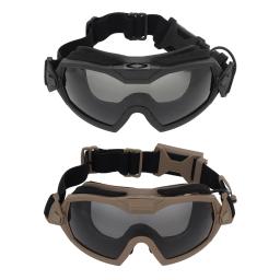 Airsoft militar óculos de proteção tático com micro ventilador anti-nevoeiro tiro balístico óculos à prova de vento hd 3 len capacete paintball - Image 6