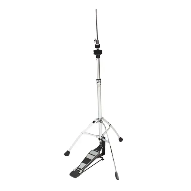 Suporte Metálico Ajustável para Pratos com Braço Longo e Pedal Alto, Acessórios Dobraveis para Footboard e Pernas Giratórias