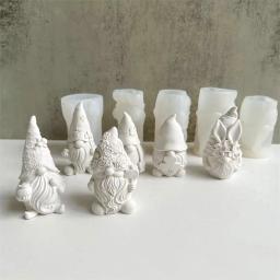 Molde De Silicone De Vela Anão, Forma De Gesso, Arte De Escultura, Aromaterapia Gesso, Decoração De Casa Artesanal, Presente De Trança De Natal - Image 1