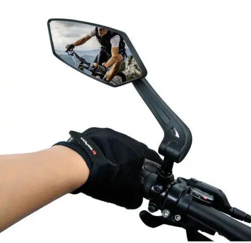 Espelho Retrovisor Ajustável para Guidão de Bicicleta com Vidro de Segurança e Design Rotativo - Acessório de Ciclismo 360º
