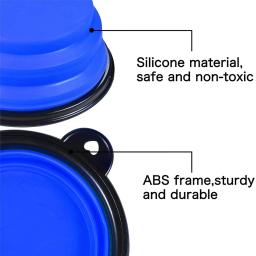 Tigela dobrável de silicone para cão e gato, 1000ml, mosquetão, tigela de viagem, comida e água, acessórios para animais - Image 5