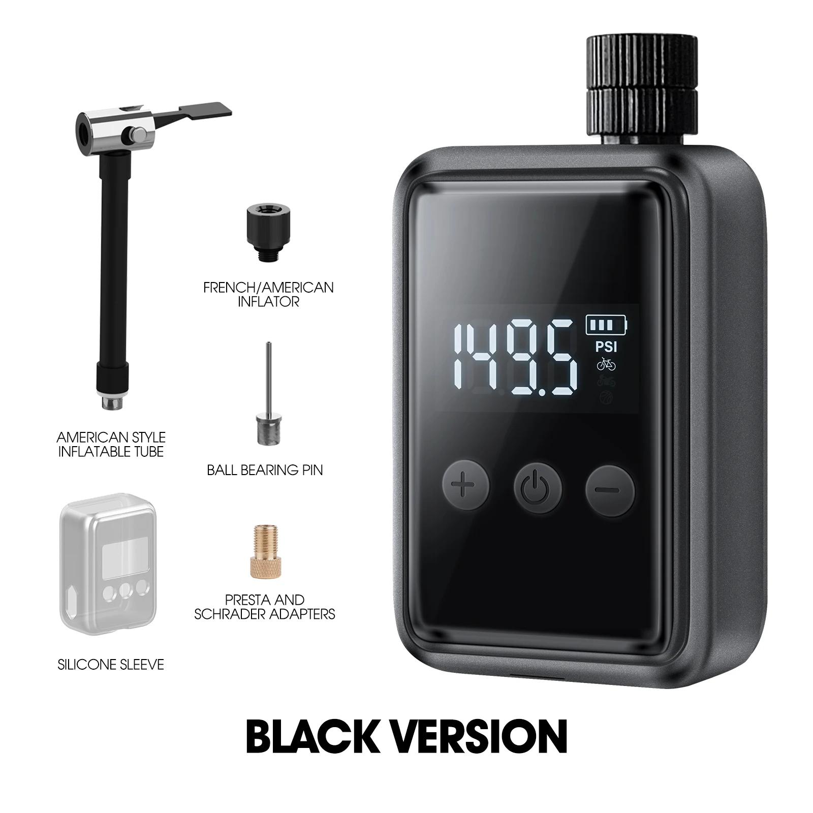 Bolso portátil bicicleta elétrica bomba de ar com calibre Digital, recarregável pneu Compressor, pneu Inflator para bicicleta, 150 PSI - Image 1