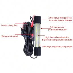 LED crocodilo armadilha peixe luz set, luz subaquática, balsa pesca luz, 1 pc - Image 5