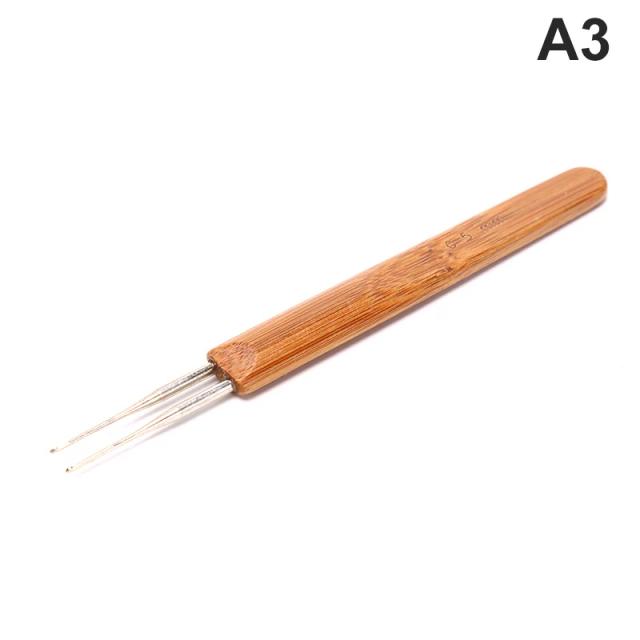 Gancho de Crochê para Dreadlocks e Tranças - Agulhas de Madeira 0.5mm e 0.75mm, Ferramentas Essenciais para Cabelos Dreads