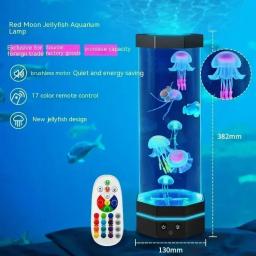 Lâmpada LED Jellyfish-Mudando com controle remoto, plug-in USB, lâmpada Peixe Bolha, Lava Night Light, 17 cores - Image 3