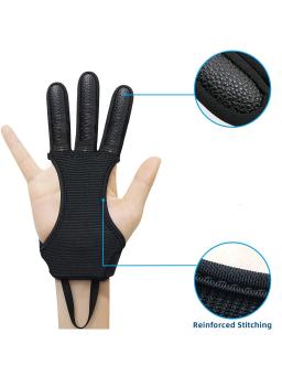 Couro Três Dedos Luvas De Tiro Com Arco, Suprimentos De Proteção, Adequado Para Adolescentes, Adultos e Iniciantes, Suprimentos De Tiro - Image 2