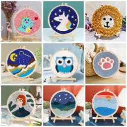 RUOPOTY-DIY Punch Needle Embroidery Starter Kits para iniciantes, farol Artesanato, poking Yarn Pintura Artes para crianças - Image 1