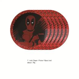 DEADPOOL-Conjunto De Louça Descartável, Decorações De Aniversário, Placas De Papel, Banner, Toalha De Mesa, Balão, Menino, Menina, Crianças, Suprimentos De Festa Para Adultos - Image 3