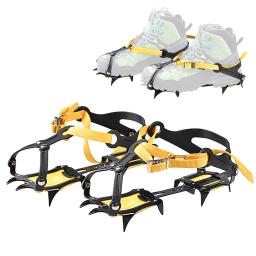 10/12 dente profissional crampons escalada ao ar livre de pesca neve skid sapato capa montanhismo skid gear 10/12 dentes gelo crampon - Image 6