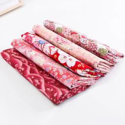 Pano de algodão impresso floral japonês, Tecido Quilting, Material para Bundle Patchwork, Saco de bonecas de costura, 5pcs - Image 2