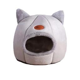 Cama confortável para animais de estimação, casinha de cachorro pequena, barraca para gatos, cesta de esteira, ninho aconchegante, tenda interna, ninho aconchegante, inverno - Image 2