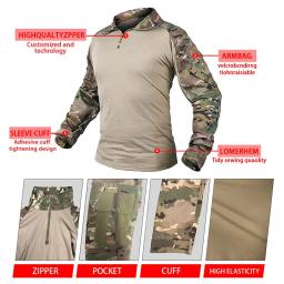 Ternos táticos ao ar livre camisas de combate airsoft paintball trabalho roupas masculinas conjuntos camuflados dos eua uniforme de escotismo calças cargo esporte terno - Image 6