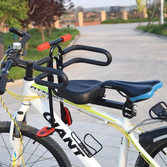 Assento Universal Frontal para Bicicleta Infantil com Descanso de Pedais e Segurança para Estrada