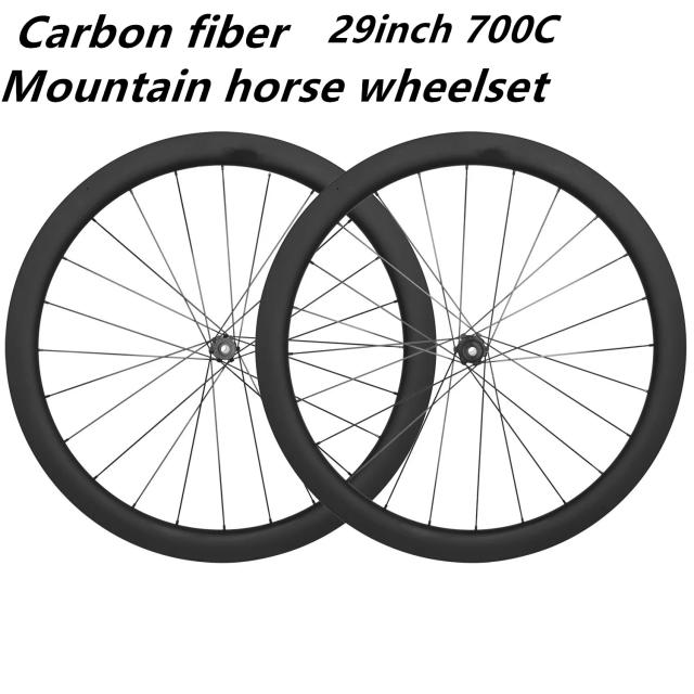 Rujixu Rodas de Gravel/MTB Fibra de Carbono 700c/29" Disco Tubeless
