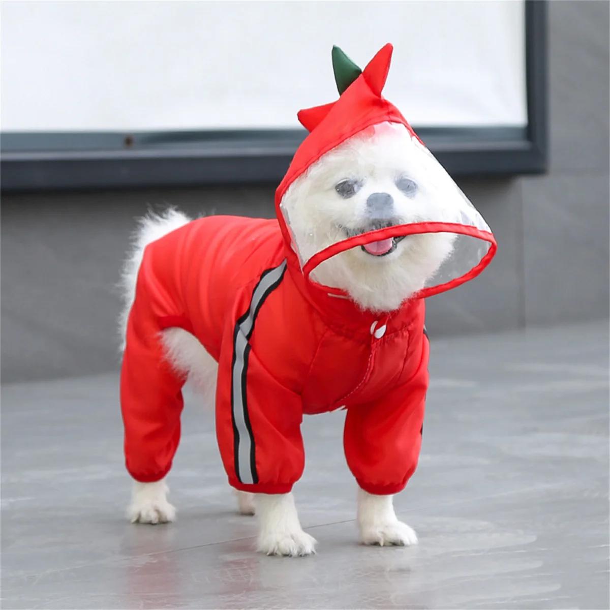Impermeável reflexivo impermeável para cães, Casaco de chuva grande, Casaco ajustável com capuz, Pet Shop - Image 1
