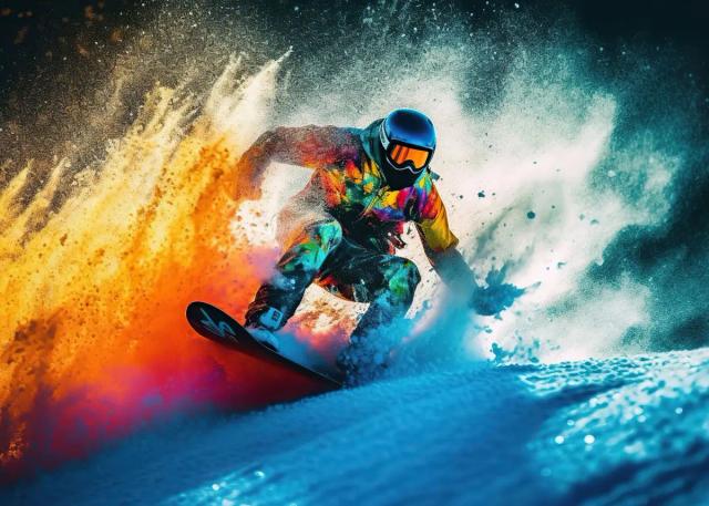 Pôster de Snowboard Arte de Parede em Tela Esportes Radicais