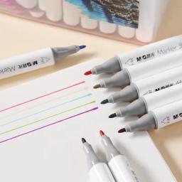 M & G-Oily Art Marcador Pen Set para Desenhar, Double Headed Esboço, Ponta Marcadores Baseado, Graffiti Manga, Escola Art Supplies, 24 Cores - Image 3