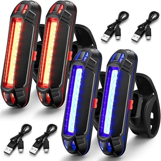 Luz Traseira USB Recarregável à Prova d'Água para Bicicleta - Lanterna LED de Segurança Piscante para Noite e Ciclismo