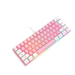Teclado portátil com fio Gaming, RGB LED Backlit, 61 Key, 60% Gamer, sensação mecânica, Personalização - Image 1