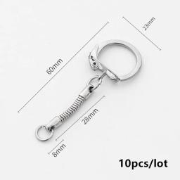 Fecho de lagosta C Fivela com Corrente Cobra, Chaveiro Ganchos, Jóias DIY Fazendo Acessórios, Atacado, 10Pcs - Image 3