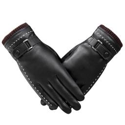 Luvas Táticas de Couro PU feminino, Luvas de Condução, Preto, Luxuoso, Manter Quente, Ao ar livre, Esportes, Ao ar livre, Quente, Inverno, Outono - Image 4