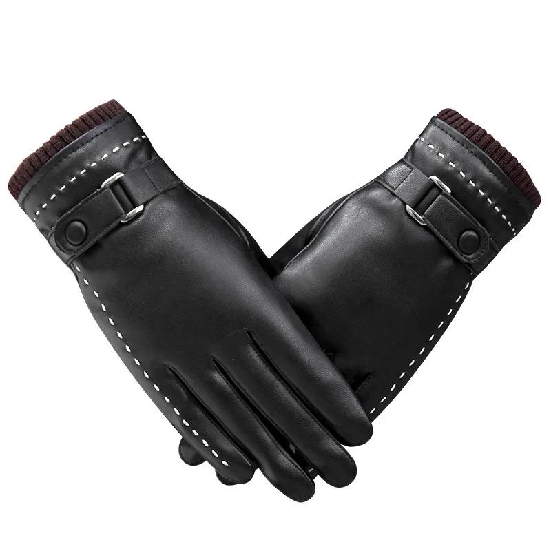 Luvas Táticas de Couro PU feminino, Luvas de Condução, Preto, Luxuoso, Manter Quente, Ao ar livre, Esportes, Ao ar livre, Quente, Inverno, Outono - Image 1