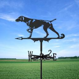 Metal Foxhound Weather Vane Standing Decor, Roof Weathervane Decoração de jardim para amantes de cães, Shed Home Fence Post, presente, novo - Image 1