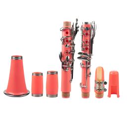 Naomi profissional bb clarinete abs 17-chave cupronickel chapeado niquelar clarinete kit com clarinete + palhetas + cinta + caso + componentes rosa - Image 5