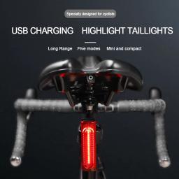 USB recarregável LED bicicleta lanterna traseira, multi modos de iluminação, Flash cauda luzes traseiras para MTB, bicicleta Seatpost acessórios - Image 4