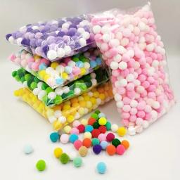 Pequenas bolas fofas para artesanato DIY, pompons coloridos, cores misturadas, decoração de casa, 1 pacote, 10g - Image 1
