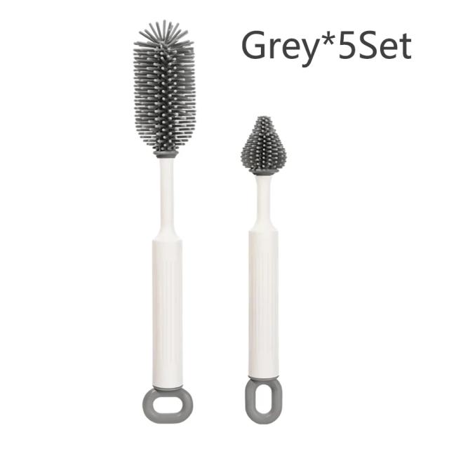 Conjunto de Escova de Garrafa 4 em 1 Silicone Reutilizável