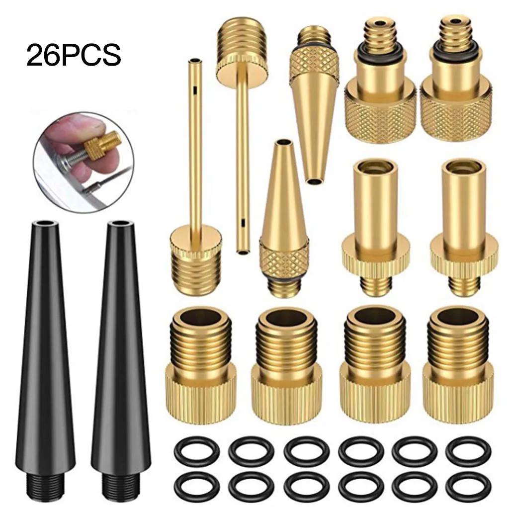 Bicicleta Válvulas Adaptador, Bomba Adaptadores, Inflator Ferramenta Peças, Futebol Peças, 26 Pcs - Image 1