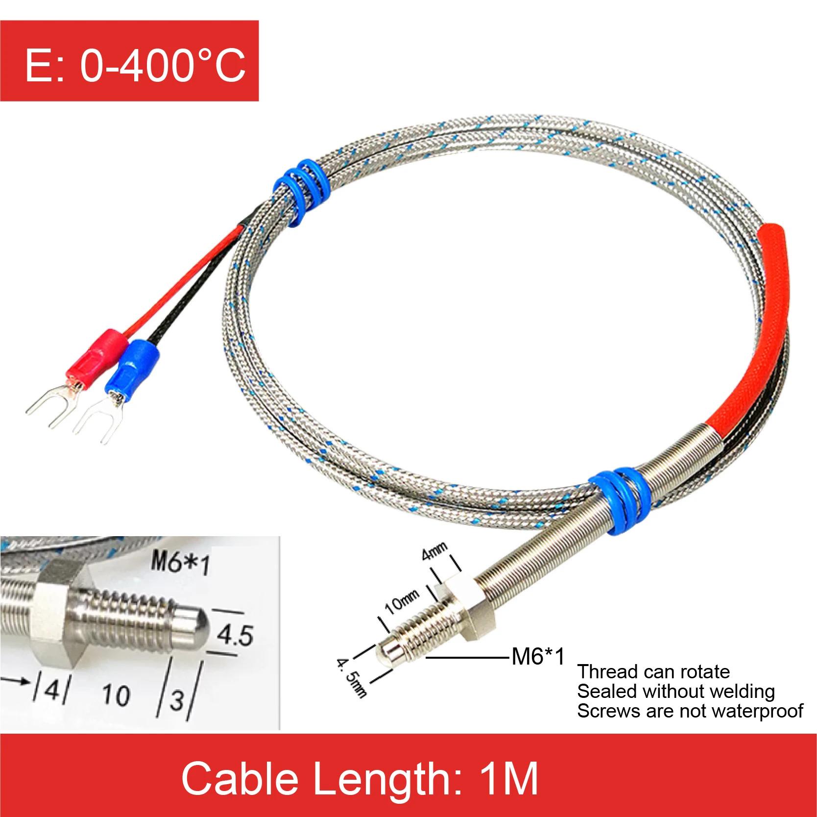Sonda de Temperatura Termopar Tipo K com Rosca M6, Sensor de Temperatura com Mola, Alta Precisão, Cabeamento Resistente, Aço Inoxidável para Monitoramento Industrial - Image 1