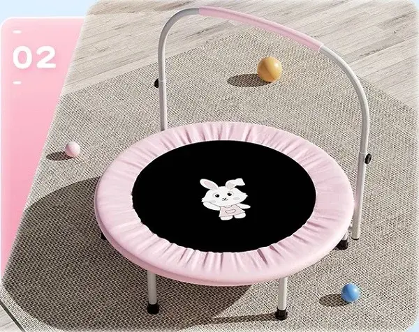 Cama de Salto Dobrável para Crianças com Apoio de Braço - TrampolimSaltitante 40" e Carga Máxima de 150kg