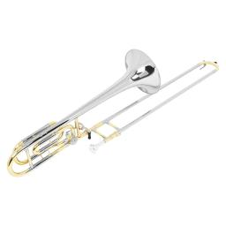 SLADE-Tenor Bb Brass Bb Trombone, lacado banhado a ouro, instrumento musical de sopro profissional com estojo, bocal - Image 4