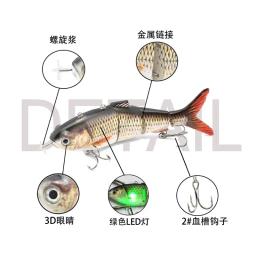 Isca de pesca eletrônica com circuito de carregamento, difícil, 130mm, 42g, com hélice, simulação inteligente - Image 2