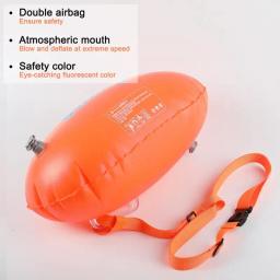 Bóia de natação em águas abertas, bóia de segurança dupla airbog, flutuador de reboque para nadadores em águas abertas e equipamentos de treinamento de triatletas - Image 3