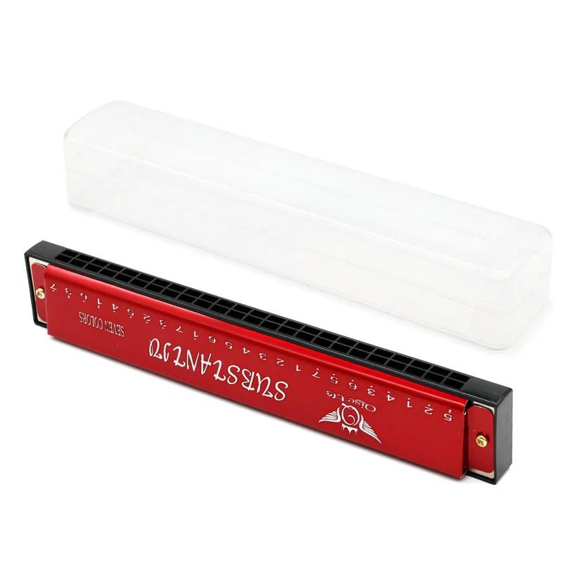 Professional Metal Harmonica com Case, Boca Órgão para Iniciantes, Instrumentos Musicais, 24 Buracos - Image 1
