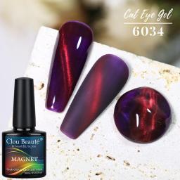 Clou Beaute Vermelho Verde Glitter Olho de Gato Unhas Gel Magnético Esmalte Semi Permanente Soak Off UV LED Verniz para Manicure - Image 6