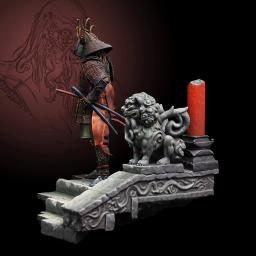 1/24 antigo samurai cavaleiro guerreiro soldado suporte resina figura modelo kits miniatura gk unassembly sem pintura - Image 5