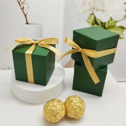 Green Square Candy Box, Caixa de Presente, Caixa de Embalagem, Festa, Fontes do Casamento, Cozimento, 10 Pcs, 50Pcs - Image 4