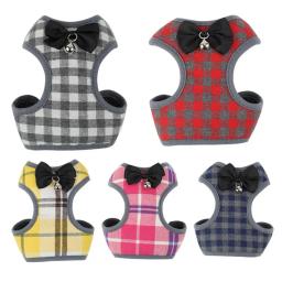 Arnês De Animais De Estimação Bonito Fivela de Liberação Rápida Pet Colete Arnês Pequeno Cão Malha Xadrez Vestido de Noite Colete Arnês Pet Supplies - Image 4