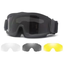 Airsoft-Óculos táticos com proteção UV, vento à prova de poeira, 3 lentes, motocross, motocicleta, montanhismo, óculos de tiro, seguro - Image 1