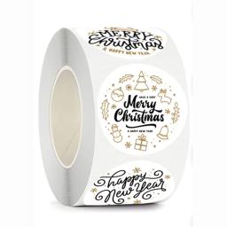 Feliz Natal selado envelope adesivo, decoração do partido, caixa de presente, decoração do lar, Baking Tags, 100-500pcs - Image 6