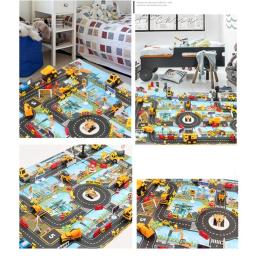 Engineering Parking Lot Map Playmat for Children, Road Mat, Brinquedo educativo, Tapetes de desenhos animados para bebês e meninas, Jogos para crianças - Image 2