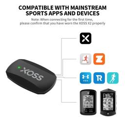 Xoss-sensor de frequência cardíaca x2, alça peitoral, compatível com bluetooth, formiga +, sem fio, para garmin, bryton, igs, computador - Image 3