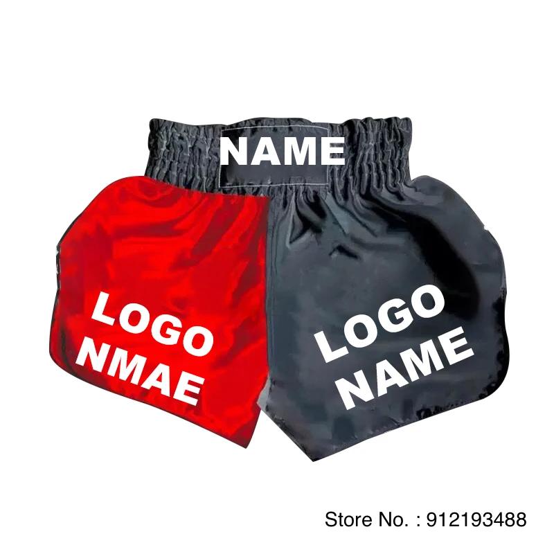 Shorts de Boxe com logotipo personalizado para homens e mulheres, roupas de artes marciais, calças Kickboxing Muay Thai, luta personalizada, ginásio, crianças, menino, menina - Image 1