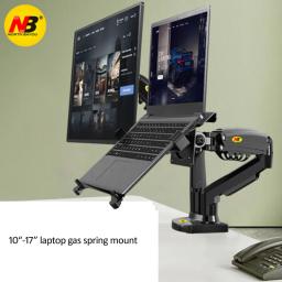 Desktop Gás Spring Suporte de braço duplo, NB F160, FP-2, 17 "-27" Suporte do monitor, 10 "-17" Suporte Laptop, Air Press Mount Stand, 2-9kg de carga - Image 2