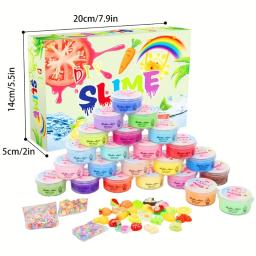 1/24 pçs kit de slime de manteiga para meninas festa favores presente de aniversário com elástico e não pegajoso, brinquedo de alívio do estresse para meninas e meninos - Image 3